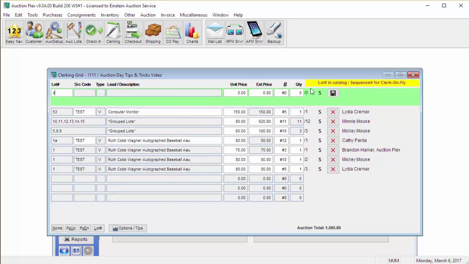 screenshot of Auction Flex